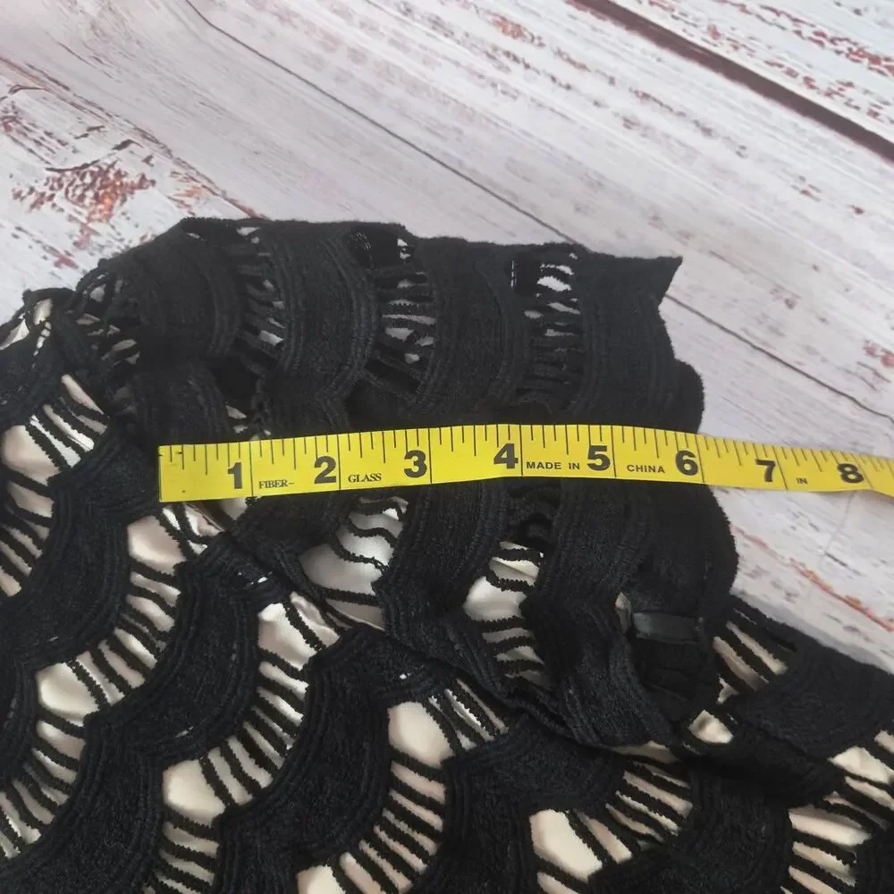 Kate Spade Virginia Black Lace Sheath Dress with Nude Lining Sz 2 Scallop Edges